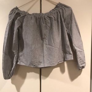 Brandy Melville off-the-shoulder crop top.